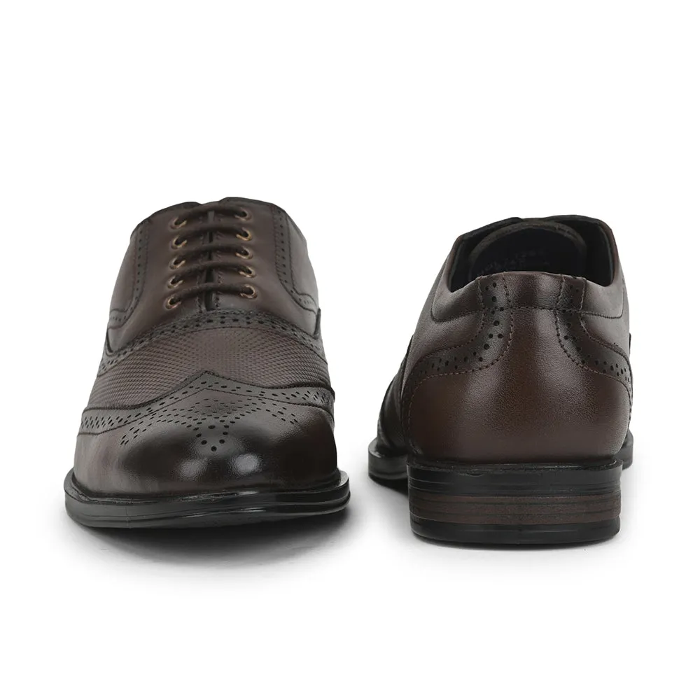Shine Lock Heritage Line Fortune Formal Brown Lacing Brogue Shoes For Men HOL-125E By Liberty