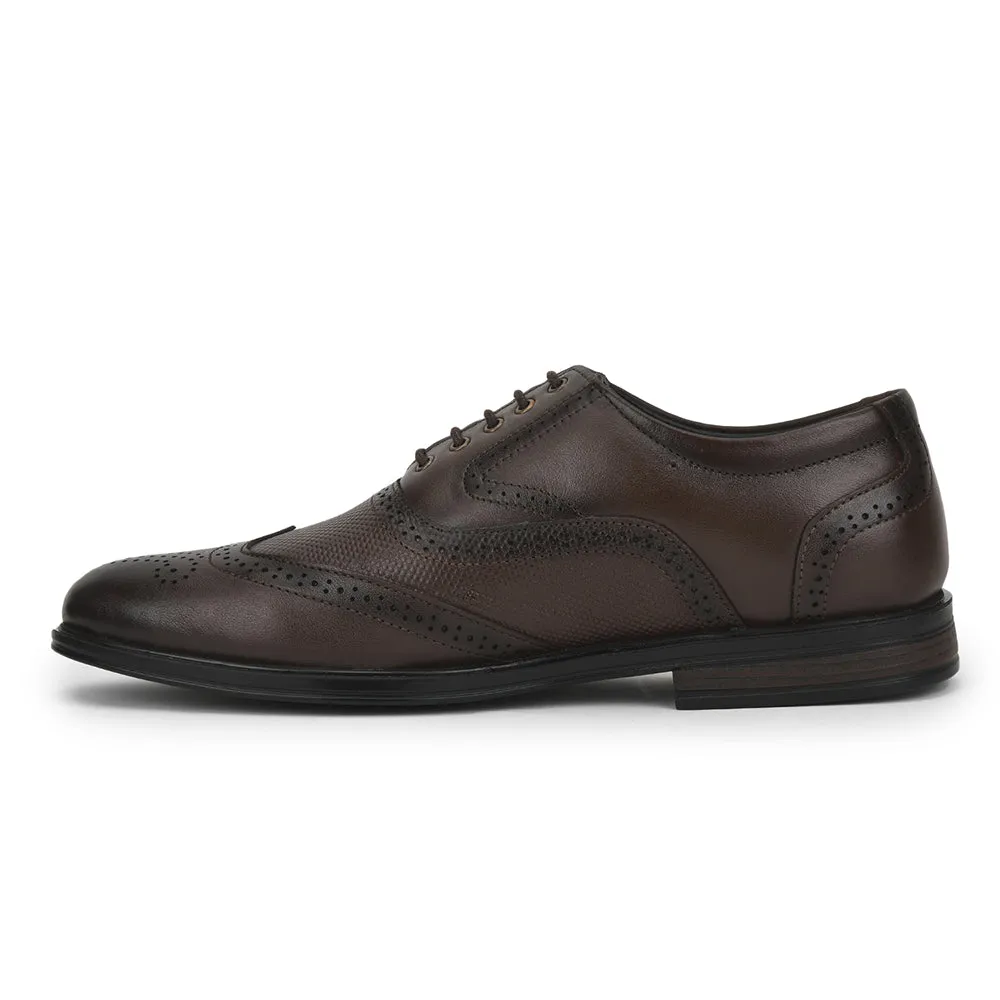 Fortune Formal Brown Lacing Brogue Shoes For Men HOL-125E By Liberty Skill Shade Derby Style