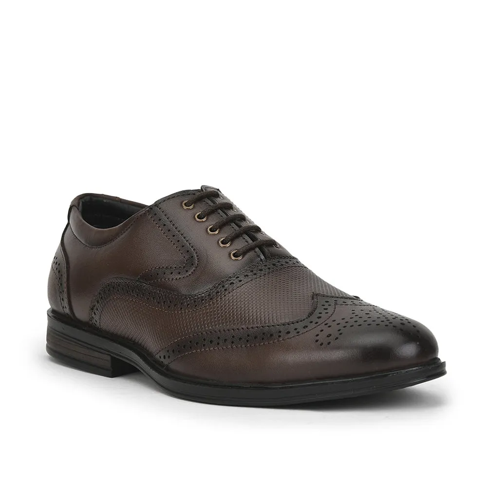 Fortune Formal Brown Lacing Brogue Shoes For Men HOL-125E By Liberty Occasion Mode Dark Hue