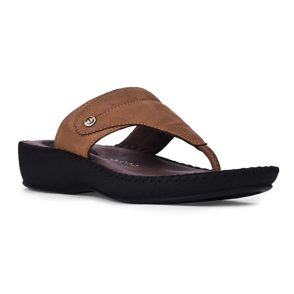 Healers Casual Tan Slippers For Women J332-11 By Liberty Dream Walk