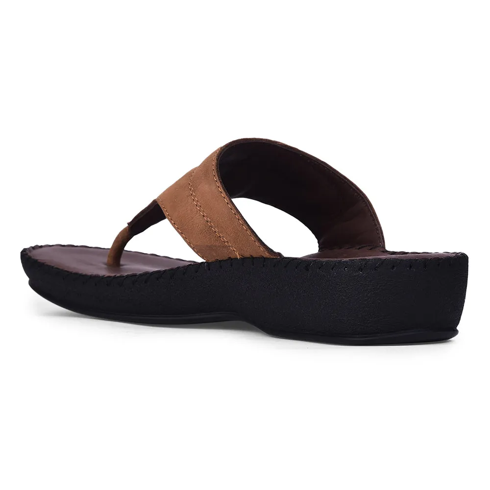Healers Casual Tan Slippers For Women J332-11 By Liberty Comfort Grip