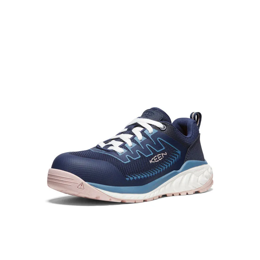 Comfortable foot wrap Relaxed Outdoor Women's Arvada Work Sneaker (Carbon Toe)  |  Naval Academy/Peach Whip