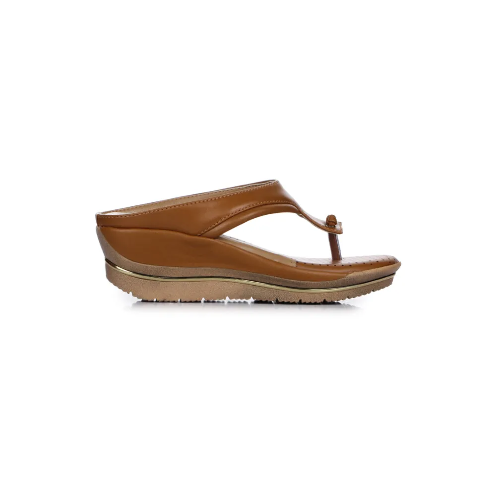 Balance Core Synthetic Upper Senorita Casual Tan Slippers For Women LAF-101 By Liberty