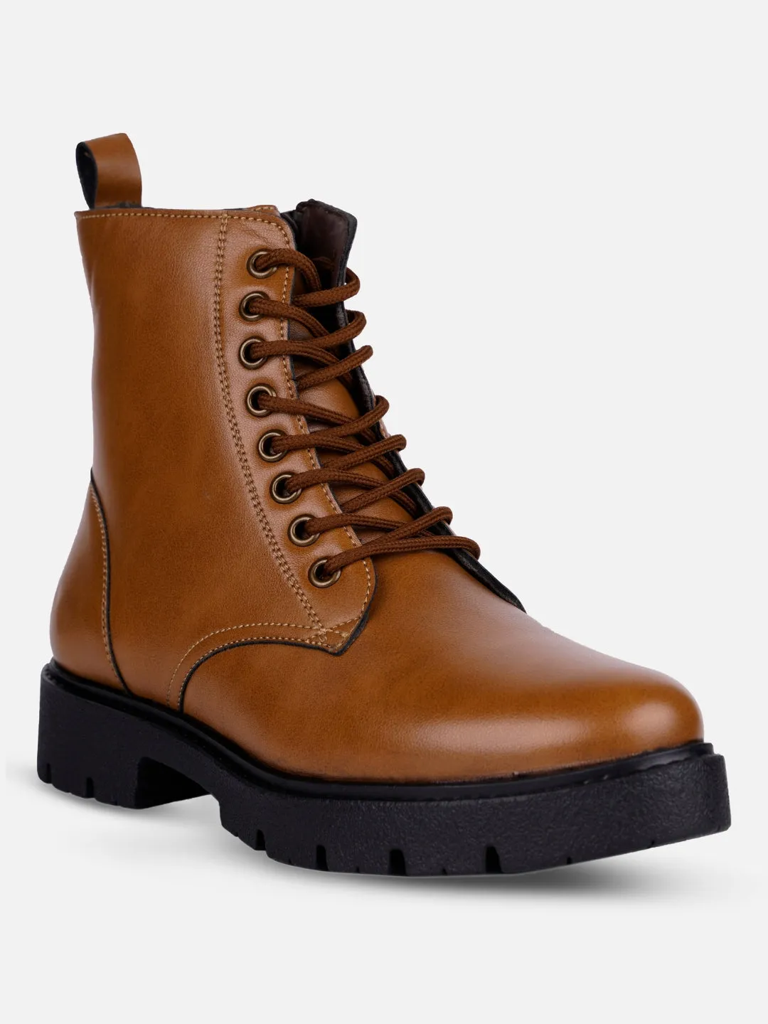 Anti Odor Stylish Explorer Quiet Chic Women's Tan Lace Up Casual Boots (IU5007)