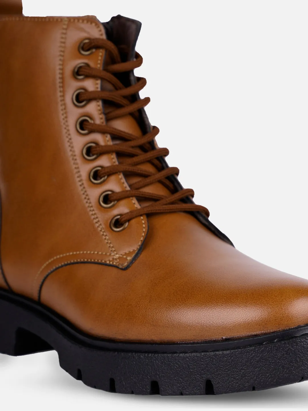Quick Drying Weather Resistant User Winter Footwear Women's Tan Lace Up Casual Boots (IU5007)