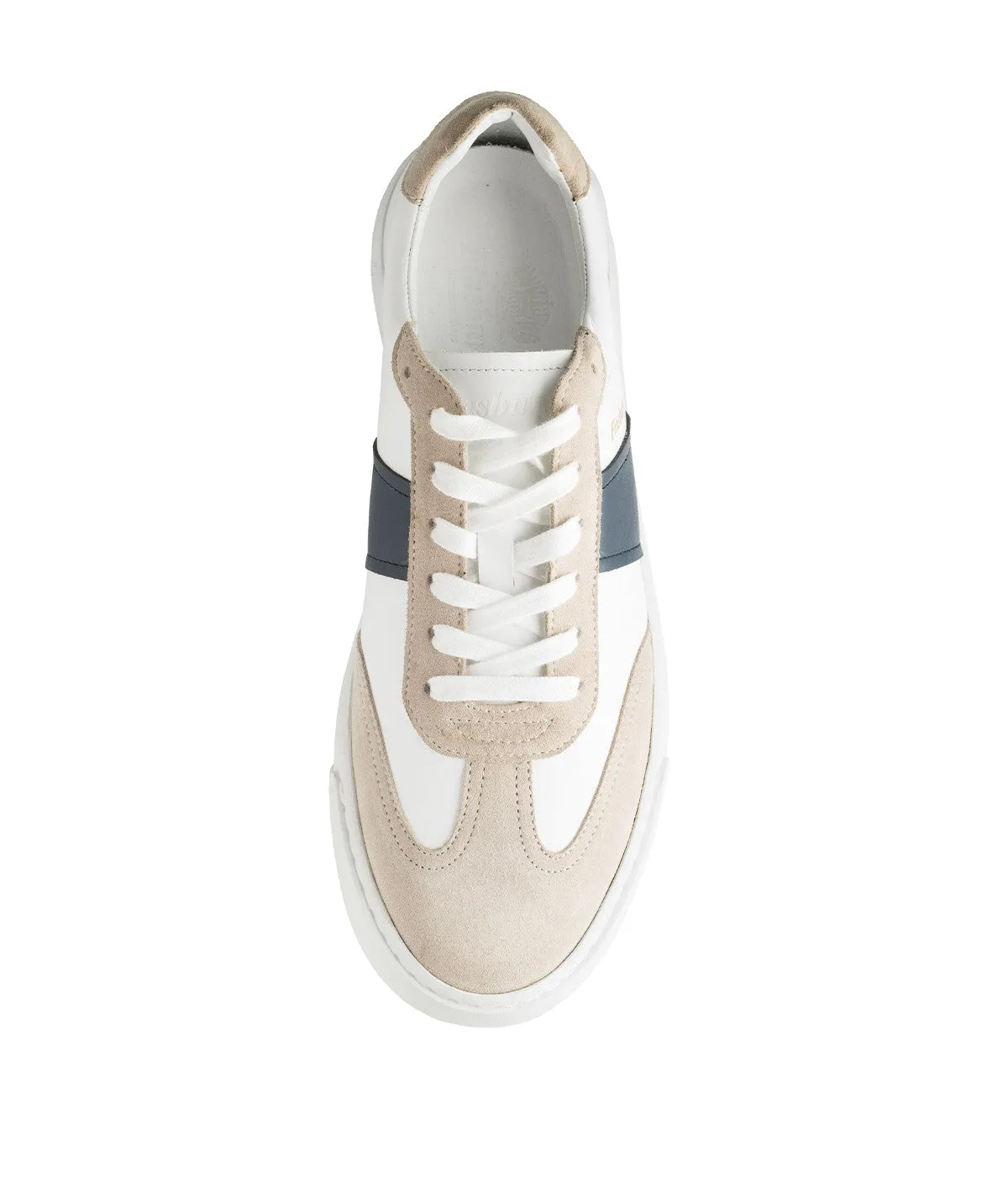 Sneakers LEO Blanc et Bleu Midsole Cushion Minimalist Style