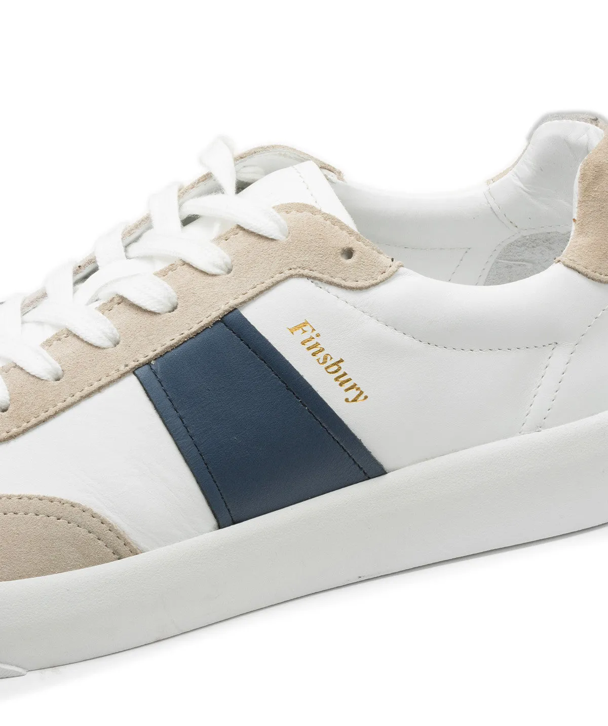Sneakers LEO Blanc et Bleu Black Tie Stage Fit