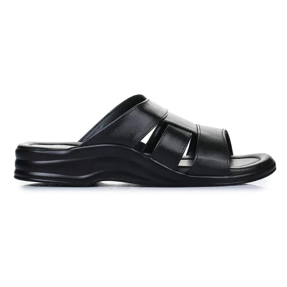 Coolers Casual (Black) Slippers For Men 7123-120 By Liberty Special Wear
