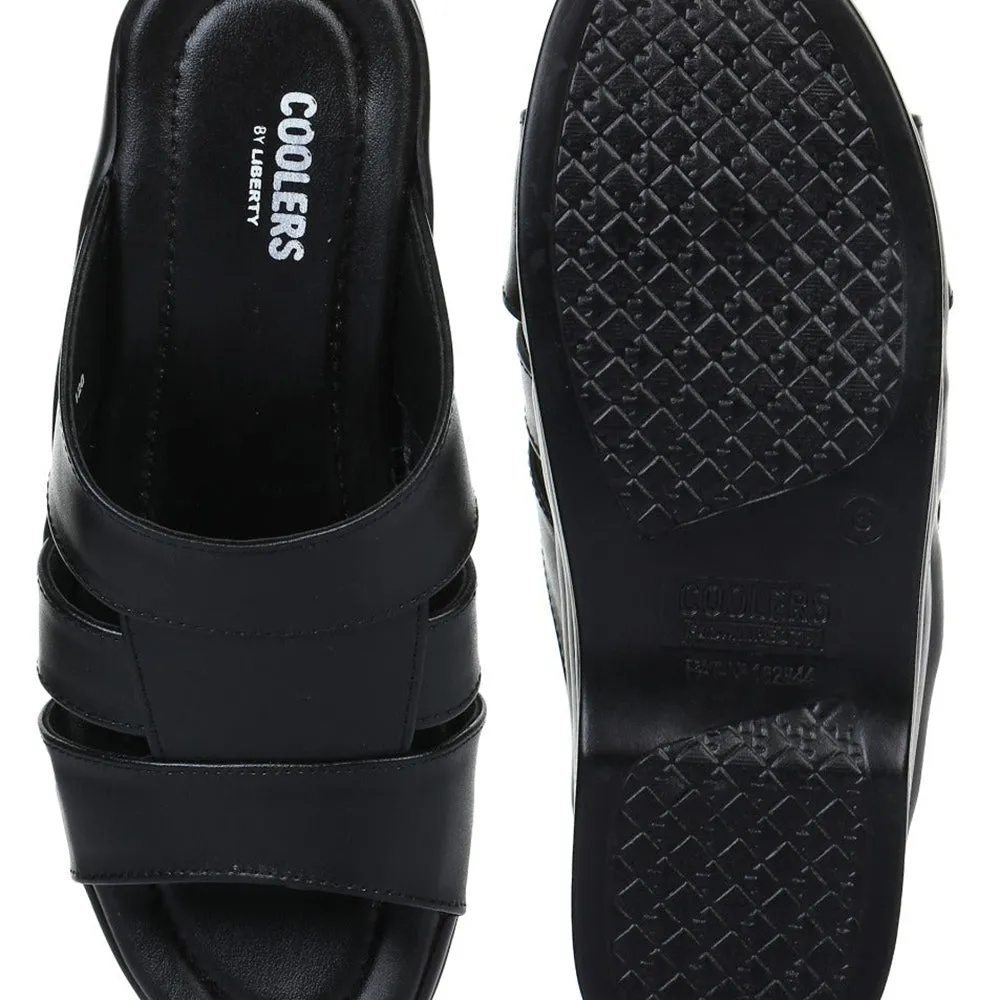 Coolers Casual (Black) Slippers For Men 7123-120 By Liberty Ultra Light Airport Travel