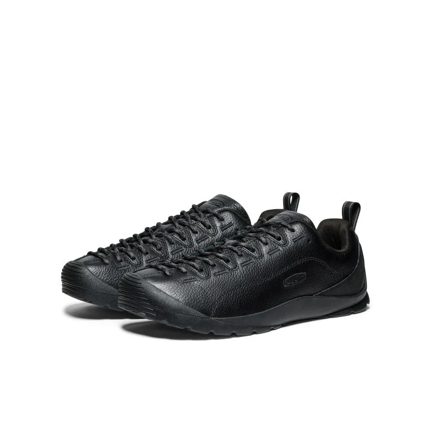 Breathable Knit Fabric Men's Jasper Sneaker  |  Black Smooth Leather