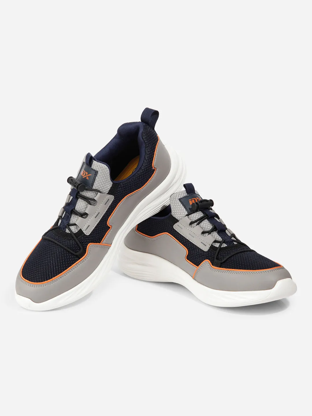 Flat Wear Men's Navy Grey Textured Mesh Sneakers IX7131