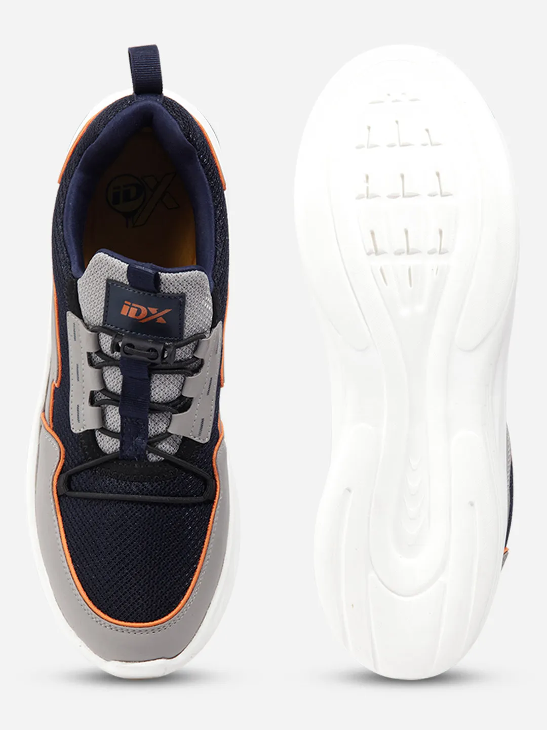 Mid   Top Men's Navy Grey Textured Mesh Sneakers IX7131