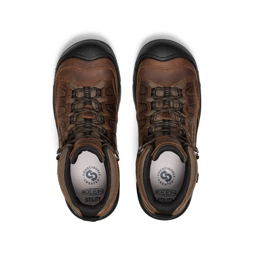 Men's Targhee IV Waterproof Work Boot (Carbon Toe)  |  Dark Earth/Black Easy Fit Shoes