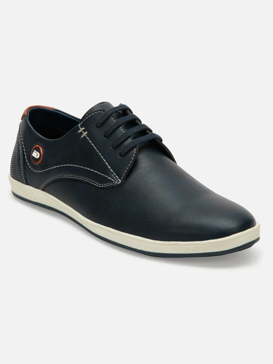 Cushioned Base Work Commute Look Ready Men's Navy Blue Regular Toe Lace Up Casual (IX1012)