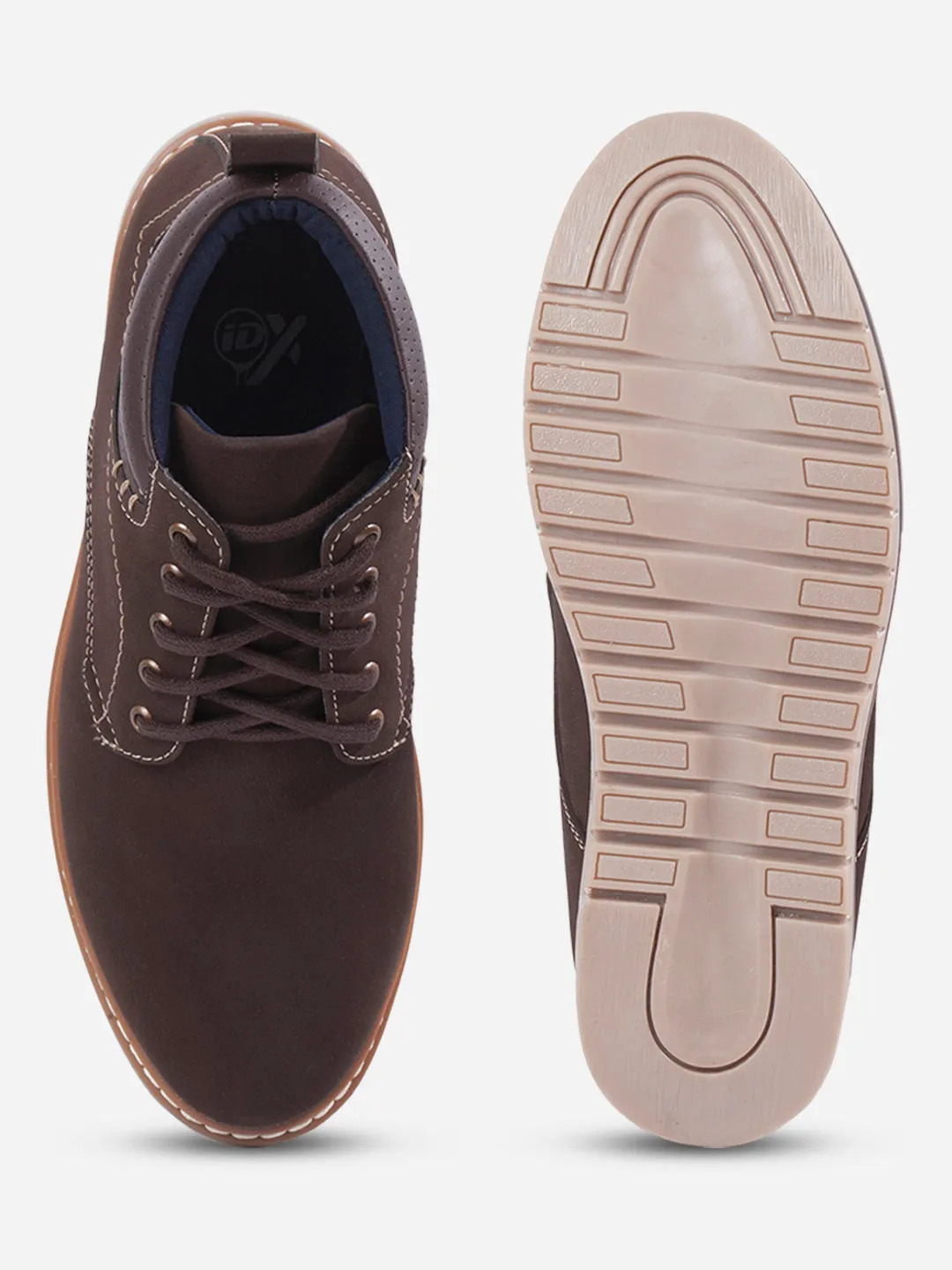 Men's Brown Suede Smart Casual Ankle Boot Lace Up (IX3035) Buckle Fit