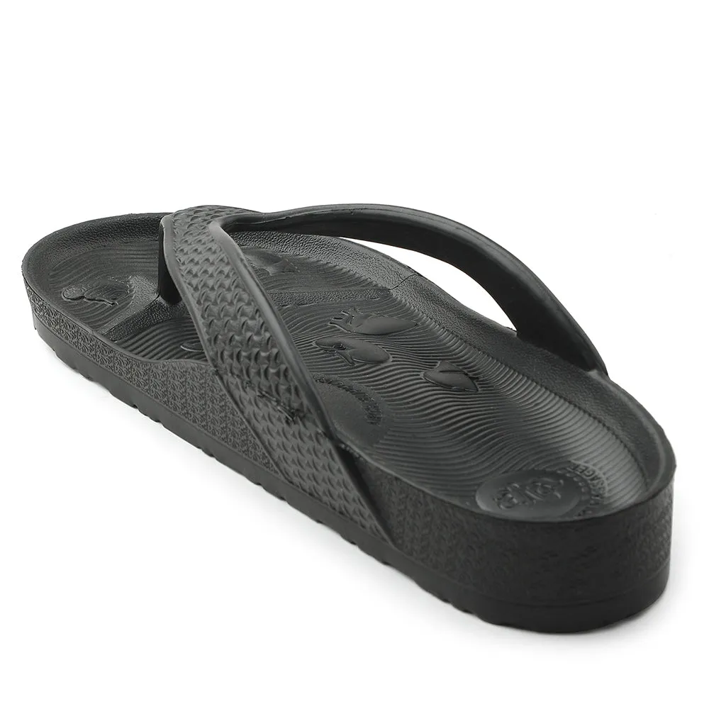 Classic A-HA Black Casual Slipper For Men HAPPI-ME By Liberty