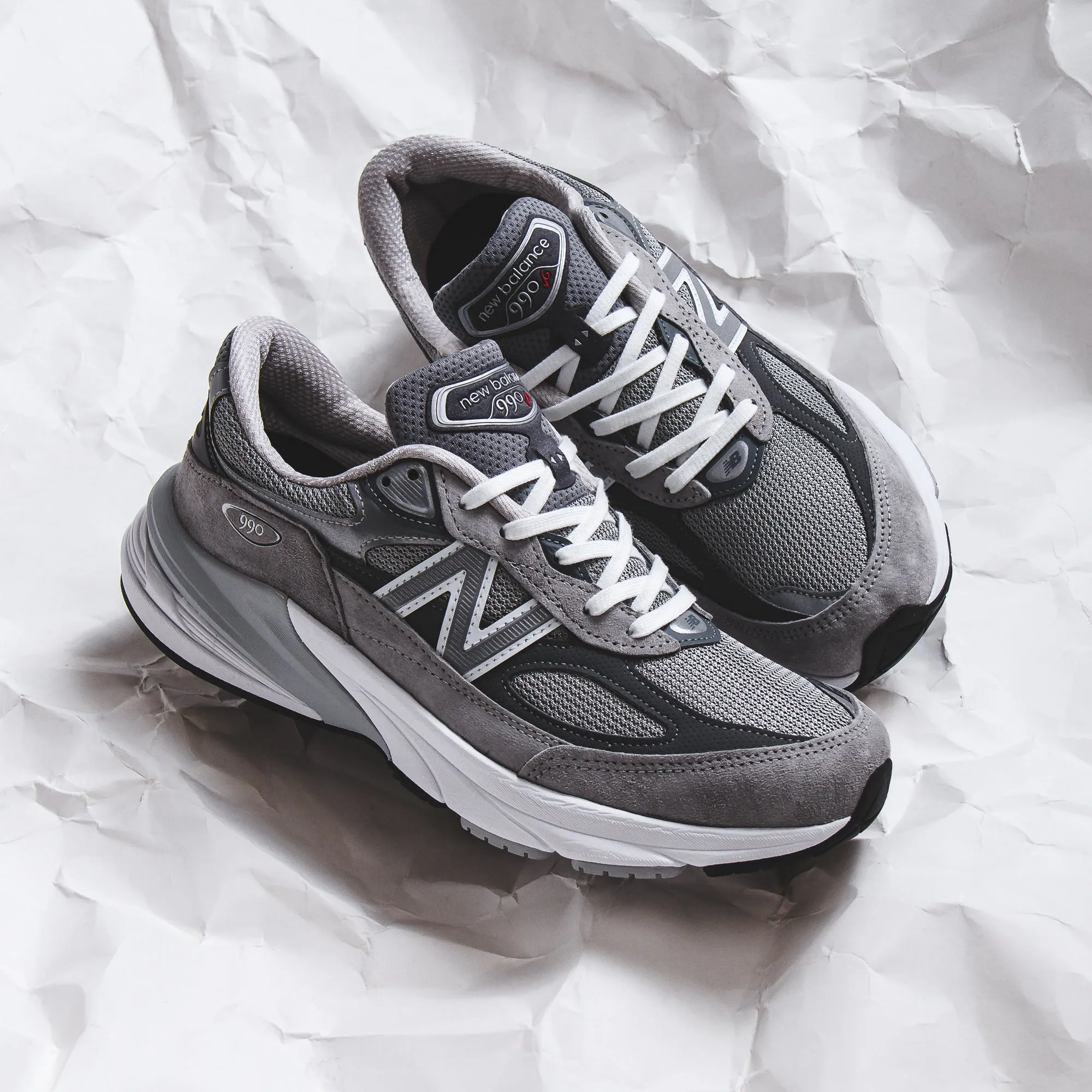 New Balance 990v6 Made In USA Grey Men M990GL6 Adjustable Straps