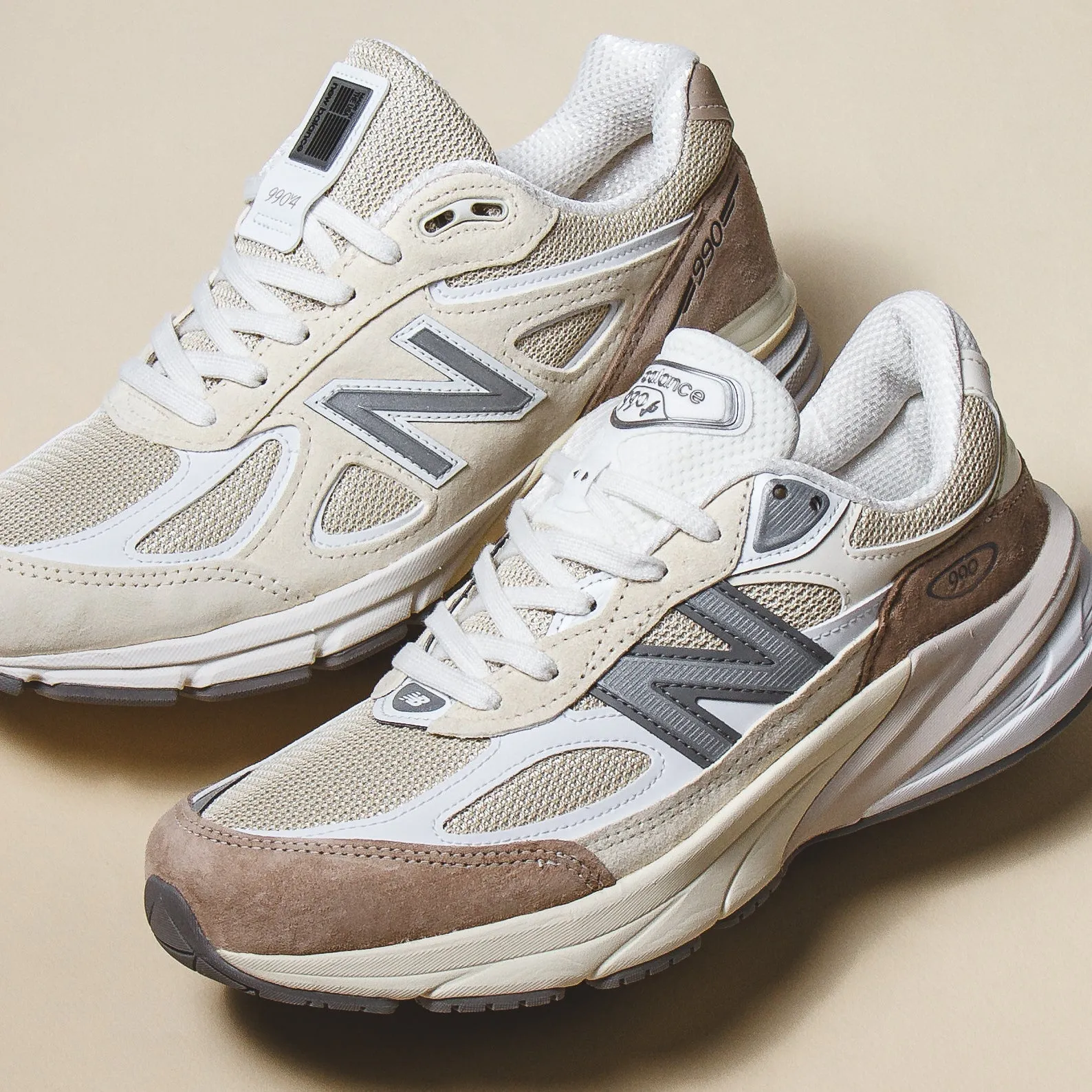 New Balance Unisex 990v4 Limestone Made In USA U990TE4 Dock Easy Wide fit