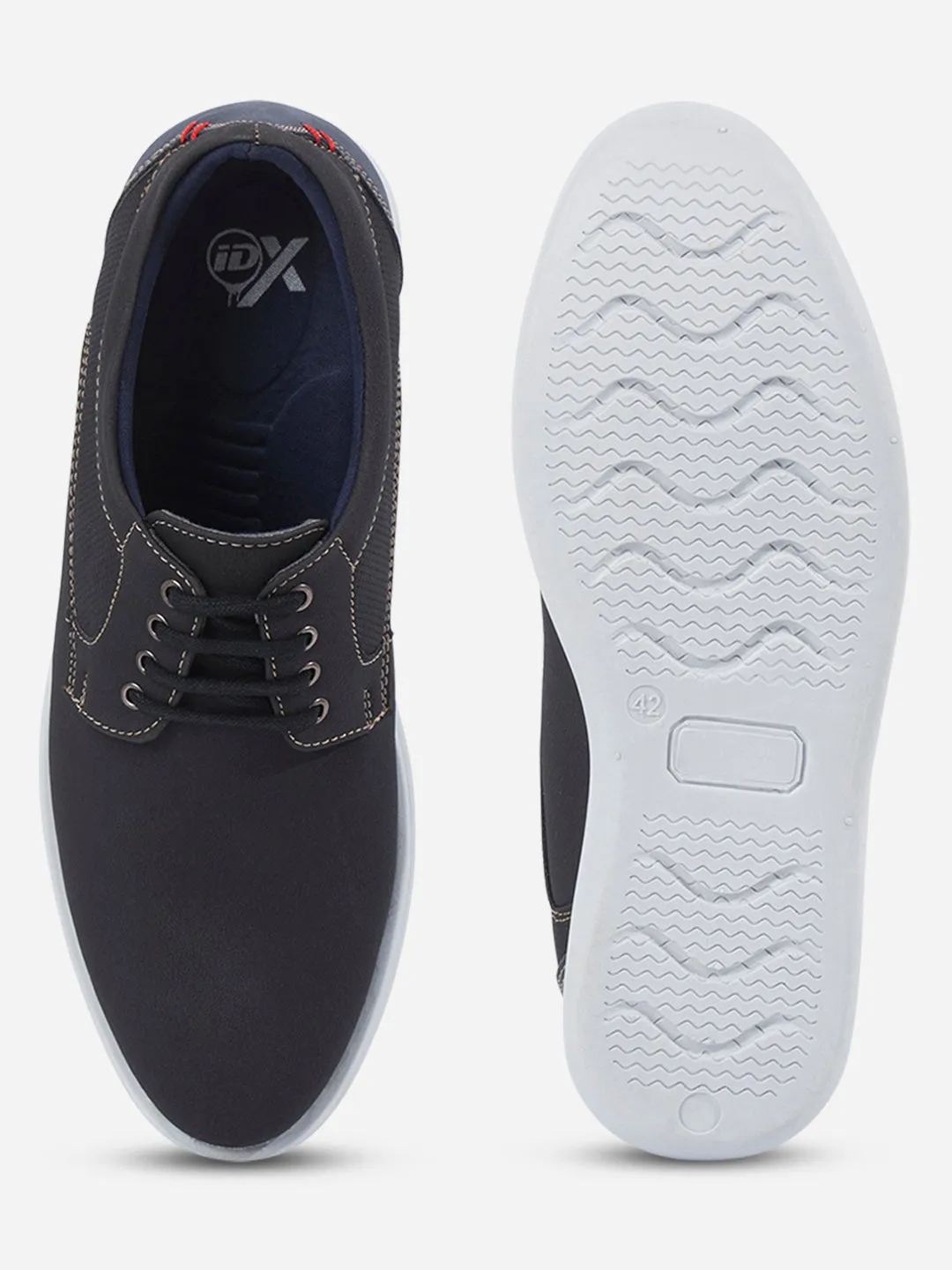 Men's Black Suede Finish Casual Lace Up (IX2146) Ventilated Mesh Sunny Walks Vintage Mood