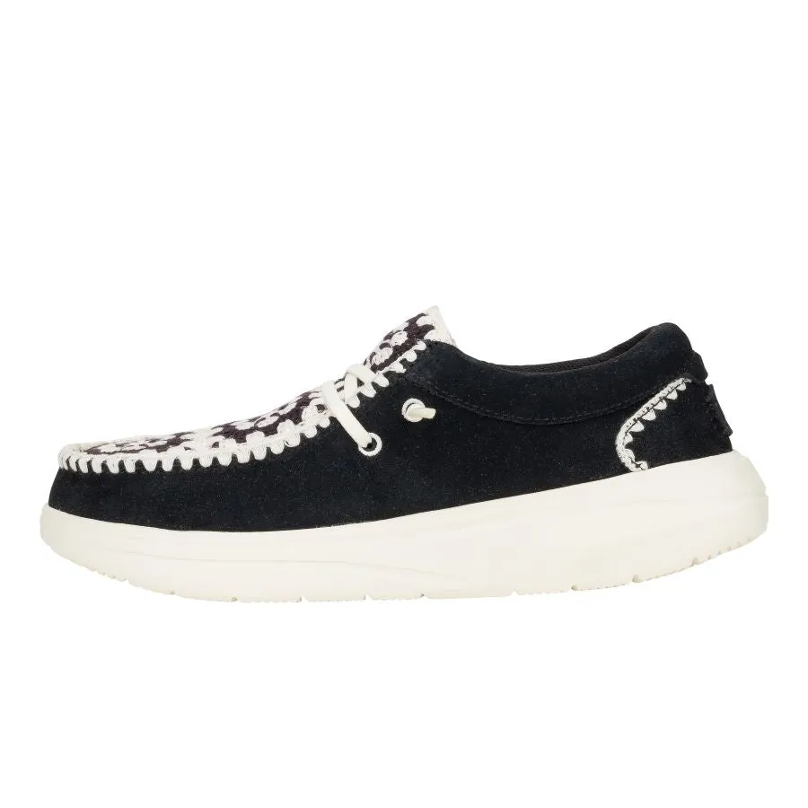 Wendy Comf Suede Crochet - Black/Multi Arch Support Health Focused Fitness