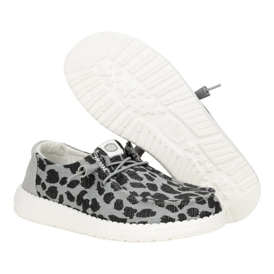 Wendy Leopard Sparkle  - Black/Grey Velvet Soft