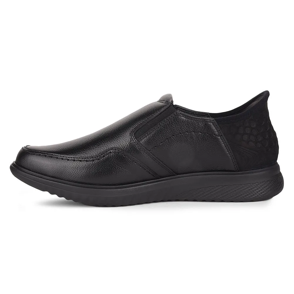 Healers Black Formal Mocassin Shoes For Men UVI-25 By Liberty Toe Ease