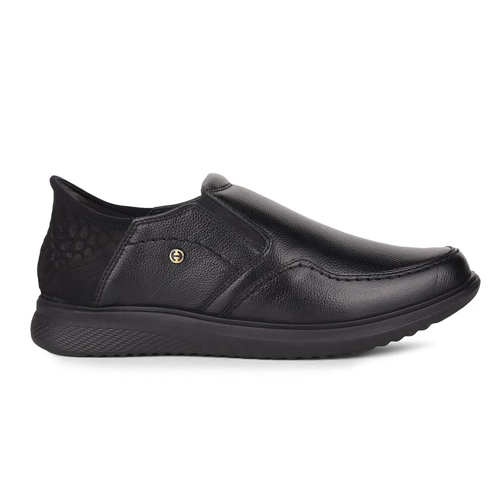 True Fit Patent Gloss Healers Black Formal Mocassin Shoes For Men UVI-25 By Liberty