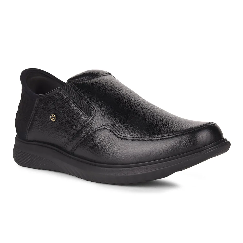 Pad Comfort Healers Black Formal Mocassin Shoes For Men UVI-25 By Liberty
