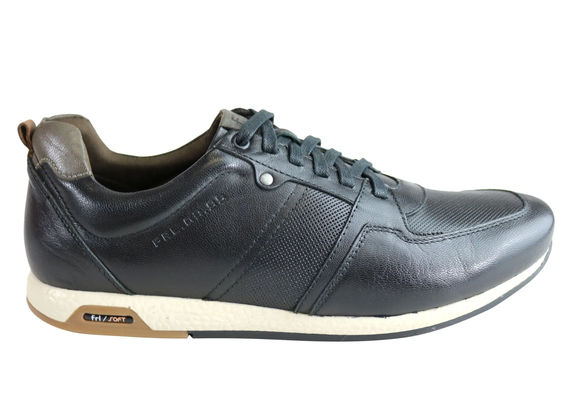 Ferricelli Oscar Mens Leather Lace Up Casual Shoes Made In Brazil clean look No Stitch