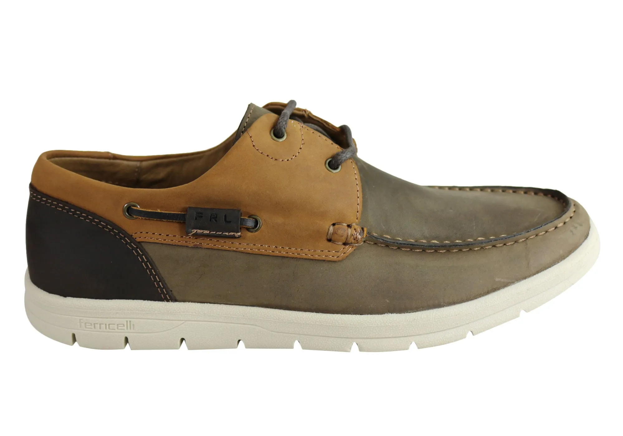 Ferricelli Anchor Men Cushioned Casual Comfort Leather Lace Up Shoes Lime Fresh Low Effort