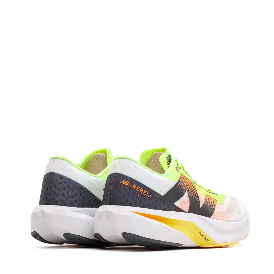 Comfortable Sole Soft New Balance Men FuelCell Rebel v4 White Lime MFCXLL4