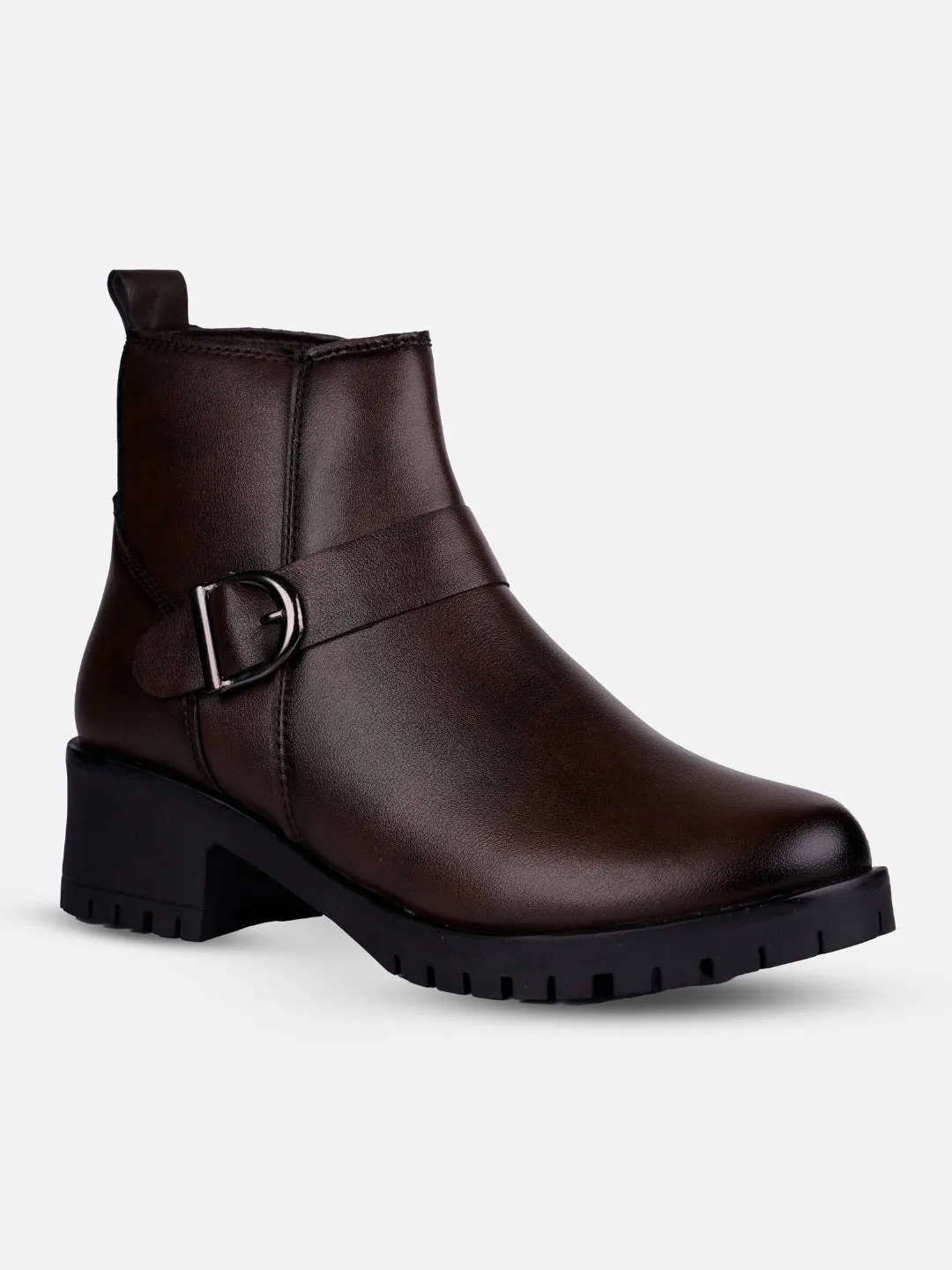 Women's Brown Ankle Boots (IU5001) Grippy Outsole Backcountry Camper Simple Look