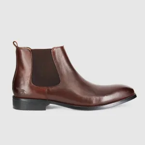 Street Chic Dawson Chelsea Boots Dark Brown Tumbled