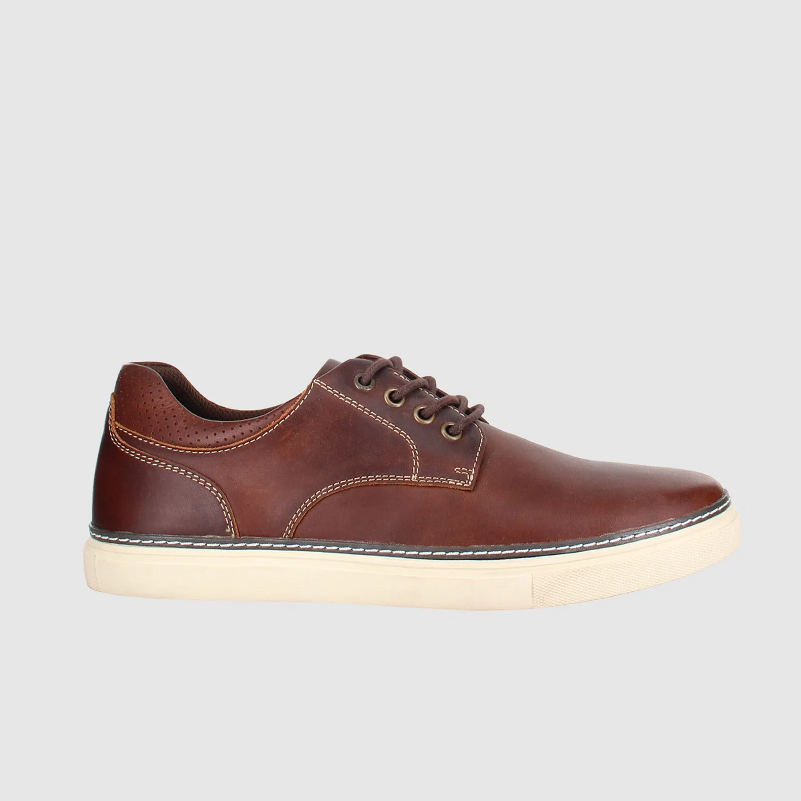Border Casual Shoes Dark Brown Steady Stride Subtle Detail