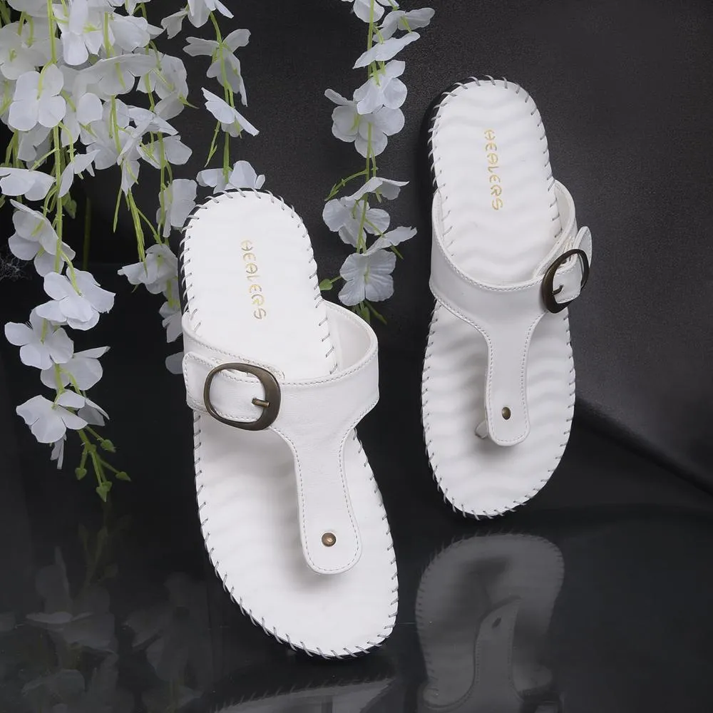 Healers Casual White Slippers For Women DELMA-3E By Liberty Style Goal Trend Glow