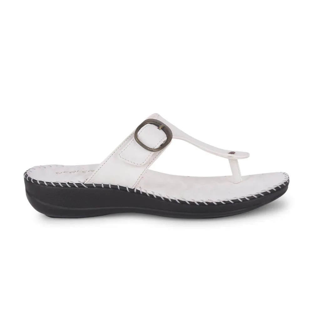 Joy Step Healers Casual White Slippers For Women DELMA-3E By Liberty
