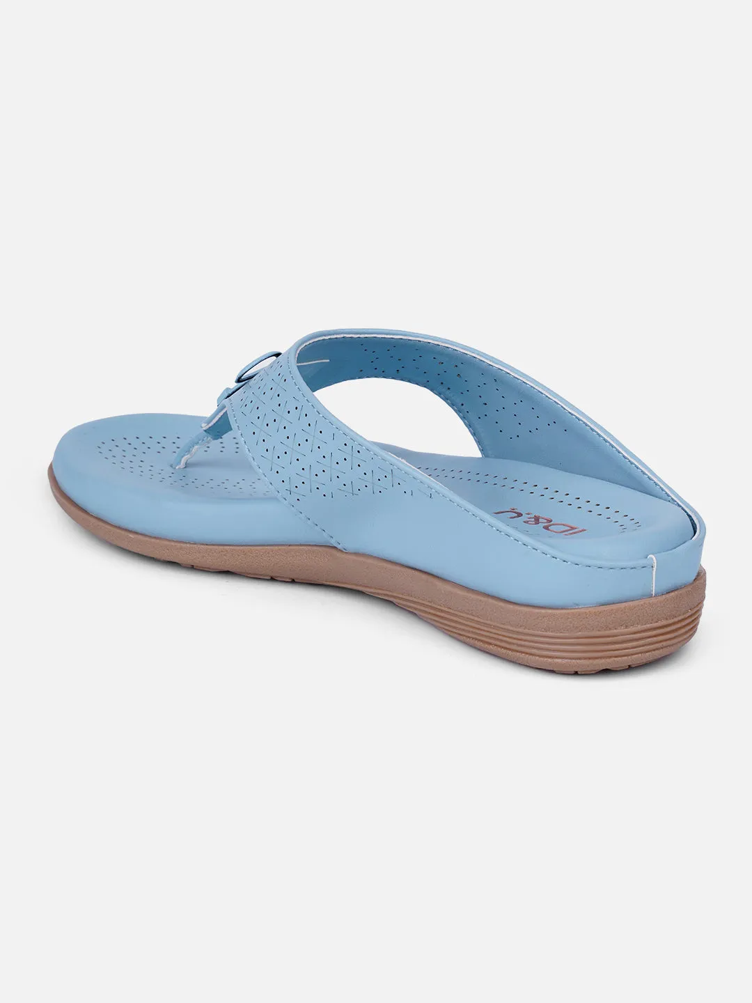 Effortless Footwear Women's LT.Blue Thong Sandals (IU6010)