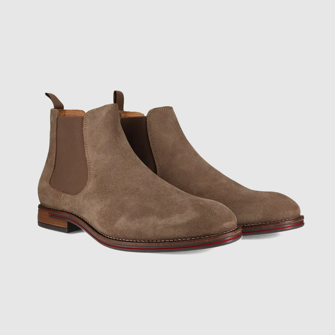 Winner Chelsea Boots Taupe Suede Airflow Mesh Transitional Season Supportive Fit
