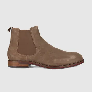 Stylish Look Deep Freeze Anti Bacterial Winner Chelsea Boots Taupe Suede