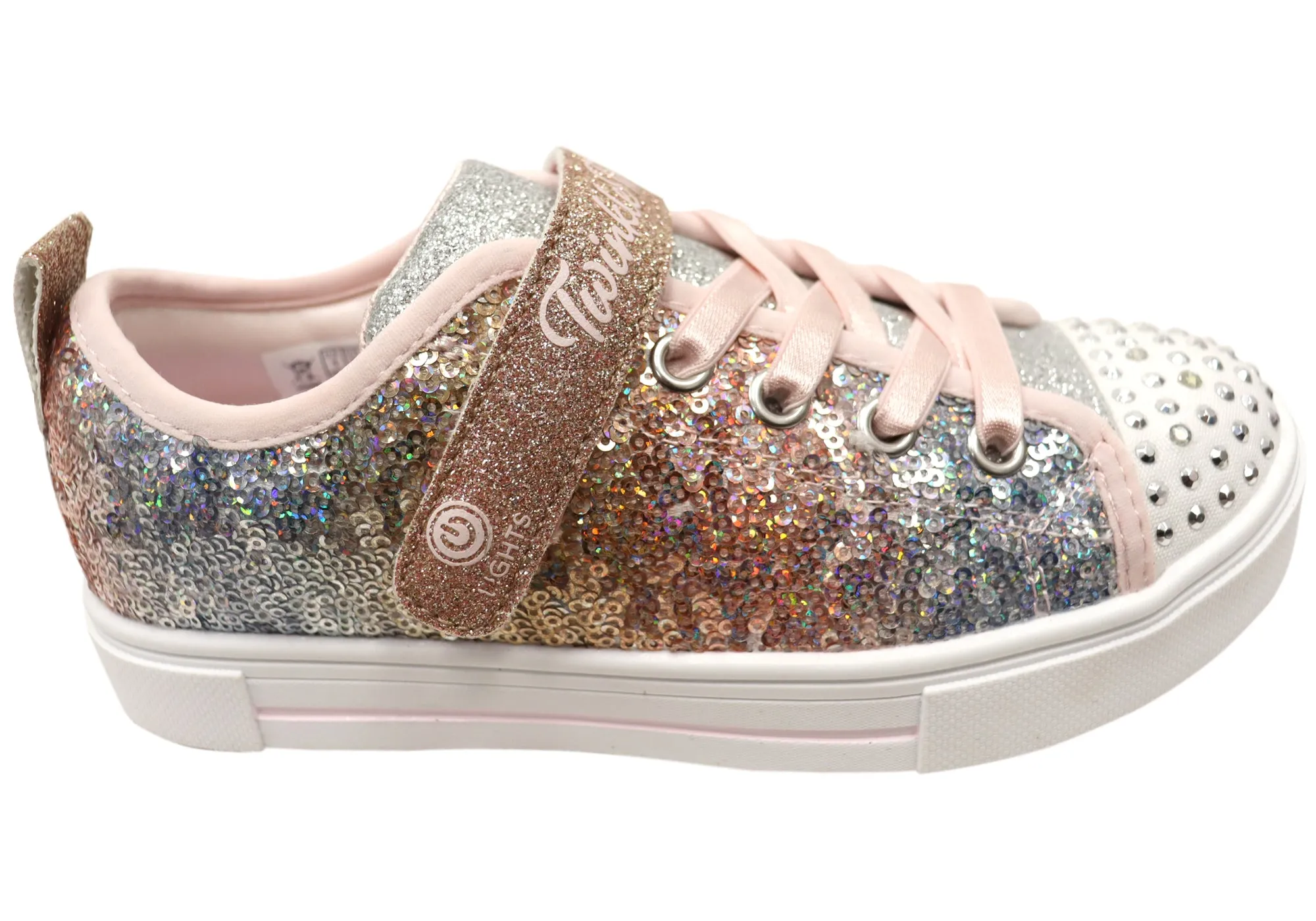 Lace - up kids' shoes Skechers Kids S Lights Twinkle Sparks Sequin Flash Light Up Shoes