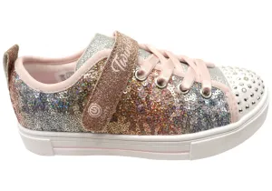 Adjustable Straps Lightweight Design Skechers Kids S Lights Twinkle Sparks Sequin Flash Light Up Shoes