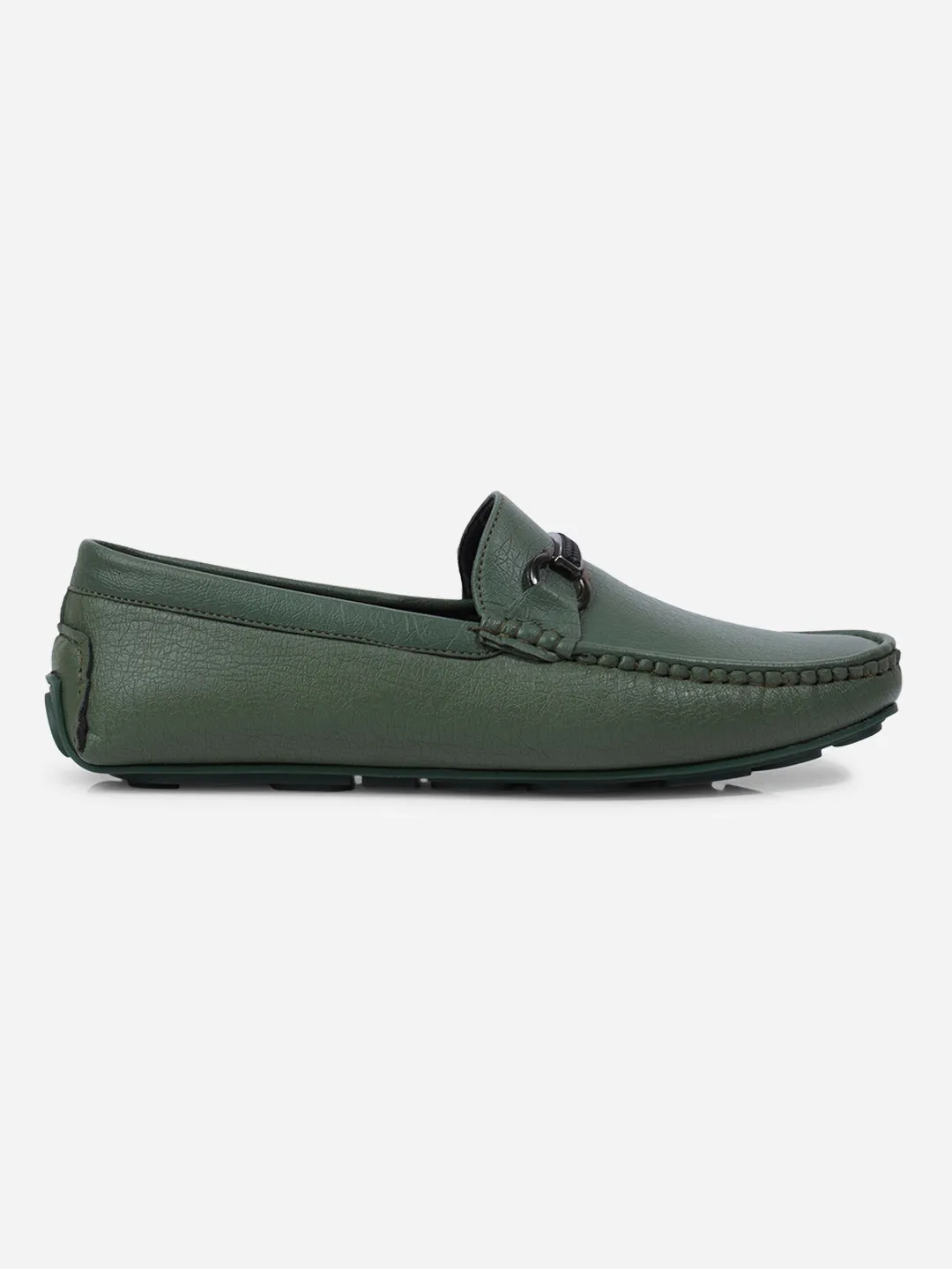 Men's Green Moc Toe Buckle Loafer (IX4111) Sun Guard Durable Build Trail Running
