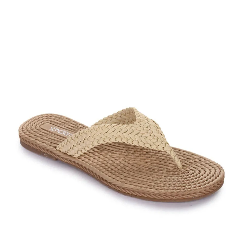 Modern Edge Beach Fun Senorita Casual (Beige) Slipper For Women LSM-0135 By Liberty