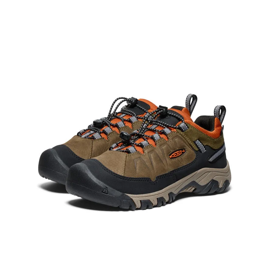Durable kids' shoes Big Kids' Targhee IV Waterproof Hiking Shoe  |  Dark Olive/Gold Flame