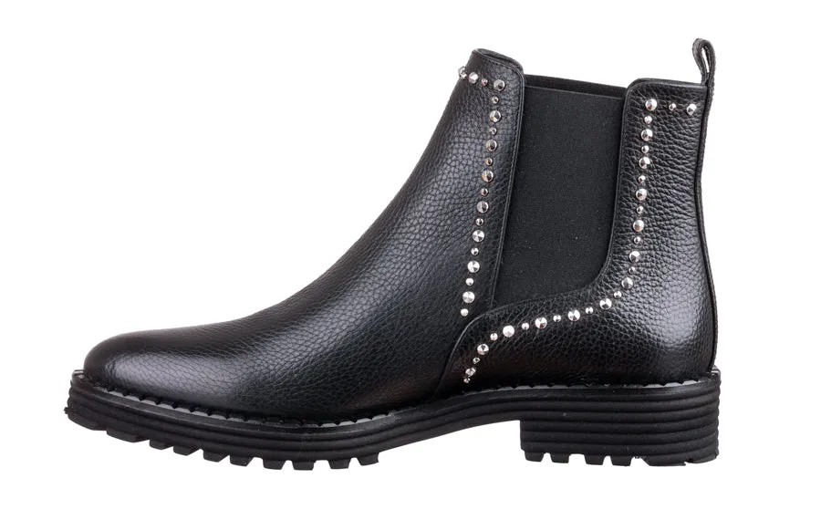 Modern Edge Rough texture Eva Studs Black Leather