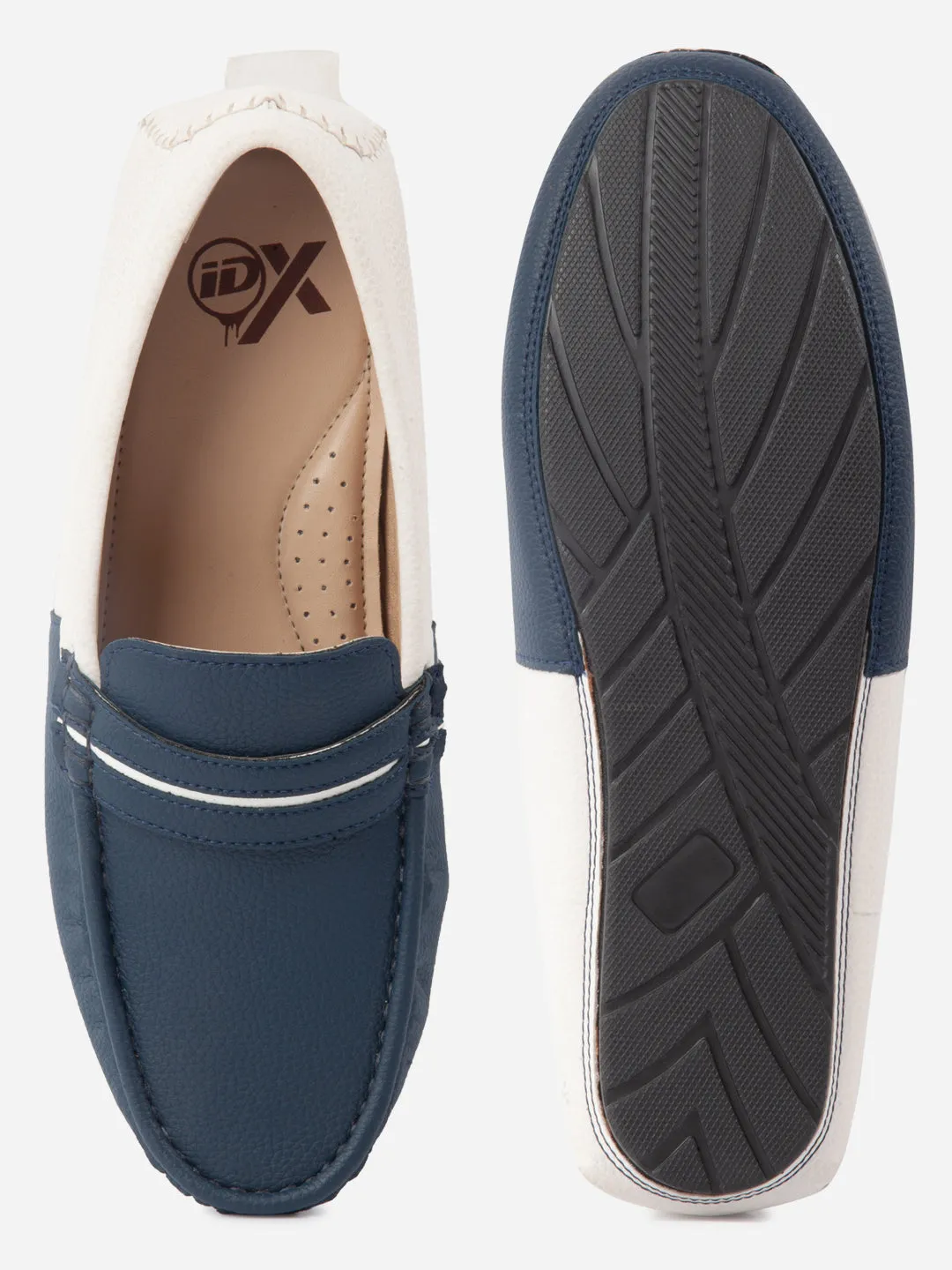 Men's Navy White Multi Color Loafer (IX4106) Soul Walk Sweat Resistant Indoor Fitness