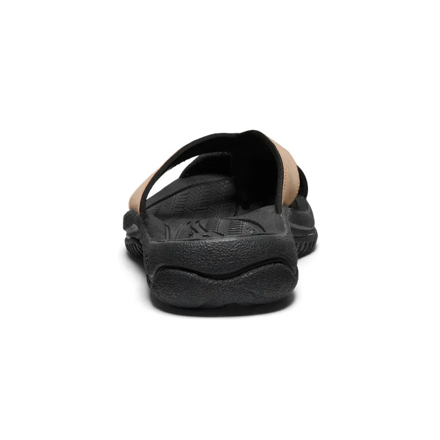 Speed Flex Sleek Finish Men's Waimea Leather Flip-Flop  |  Cornstalk/Black