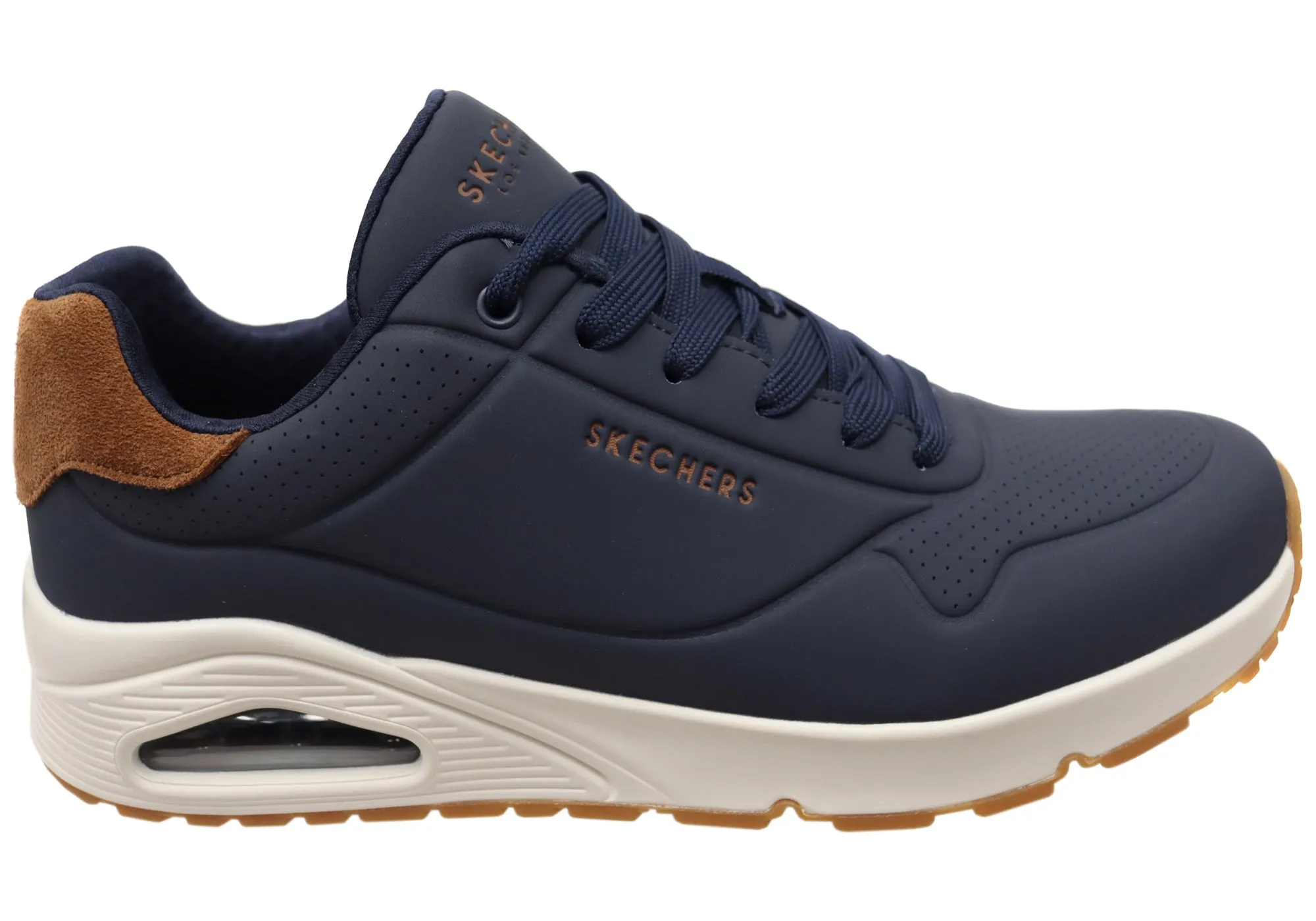 Stretchable Upper School Pace Skechers Mens Uno Suited On Air Comfortable Lace Up Shoes