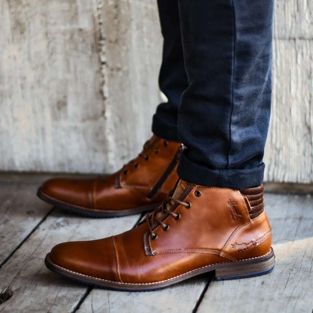 Chambers Lace Up Boots Cognac All Weather Functional Minimalist Frost resistant