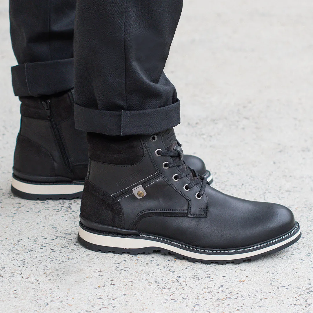 Stud Lace Up Boots Black Bootie Cut